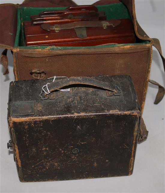 A mahogany plate camera & another brownie